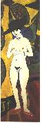 Female nude with black hat Ernst Ludwig Kirchner